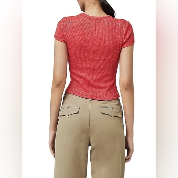 Rag & Bone The Knit Rib Scoop Neck Tee Rib T-Shirt - Picture 3 of 15